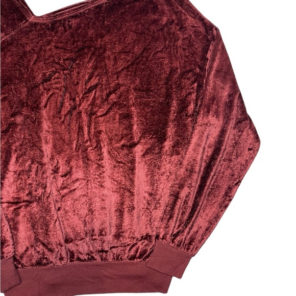 Anthropologie Michael Stars Red Vali Velvet Pullover Top Long Sleeve  XS New! - Picture 12 of 16
